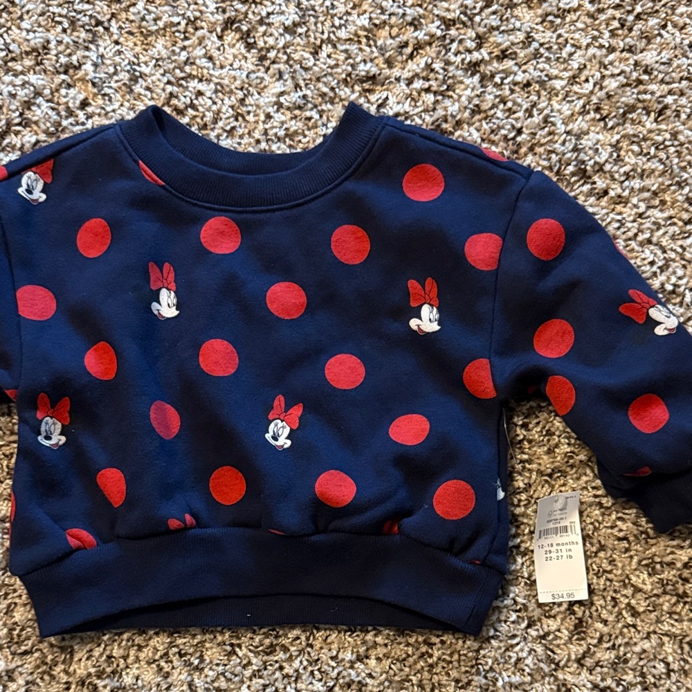 GAP Kids Navy and Red Polka Dot Sweater